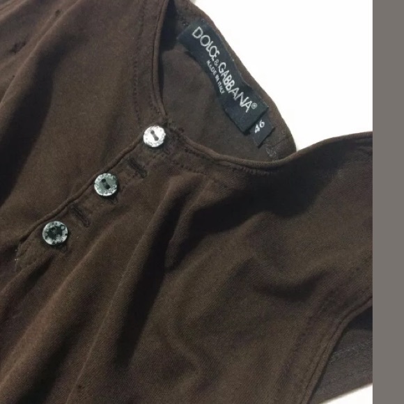 Dolce & Gabbana Brown Distressed Knit Tank Top 46 - Picture 3 of 4